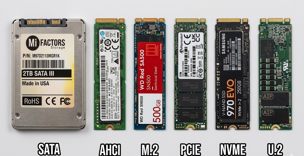Comparación entre SSD SATA y SSD NVMe M.2 instalados en una motherboard moderna